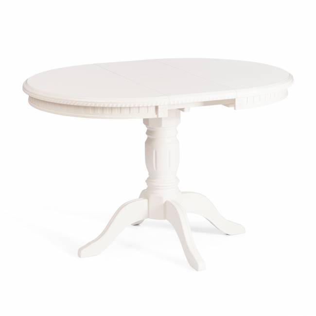 Стол Stefano/Стефано круглый бук, МДФ, Д90х90-120х77см, айвори вайт Ivory white бук, мдф