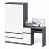 Шкаф-комод Мори МШ900 2 ящика и две дверки со столом компьютерным МС-1 левым Мори цвет графит/белый Шкаф-комод Мори МШ900 2 ящика и две дверки со столом компьютерным МС-1 левым Мори цвет графит/белый