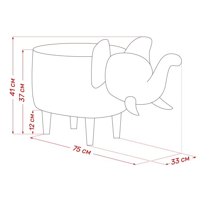 Пуф Leset Слоник V14 бирюзовый, компаньон V01 белый Бук