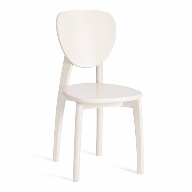 Стул Diamante/Диамант жесткое сидение бук, айвори вайт, 42х42х85см (Комплект из 2 шт.) белый бук