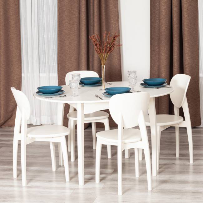 Стул Diamante/Диамант жесткое сидение бук, айвори вайт, 42х42х85см (Комплект из 2 шт.) белый бук