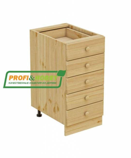 Тумба 5 ящиков 400 х 560 х 720 сосна, без покраски Тумба 5 ящиков 400 х 560 х 720 сосна, без покраски