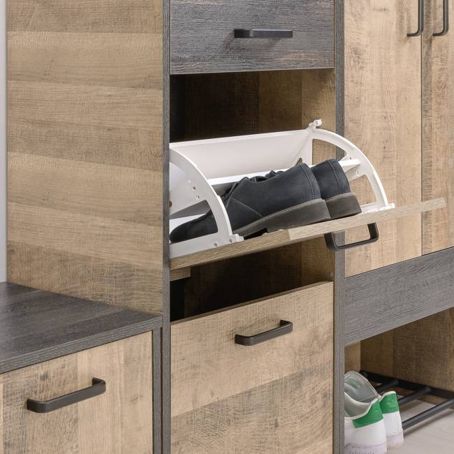 Комод с ящиками c зеркалом Трувор цвет дуб гранж песочный/интра