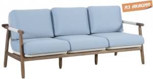 Диван деревянный трехместный Apoyo грецкий орех, голубой 1954х778х758 мм Диван деревянный трехместный Apoyo грецкий орех, голубой 1954х778х758 мм