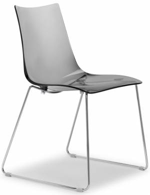 Стул прозрачный Zebra Antishock хром, серый 510х530х800 мм