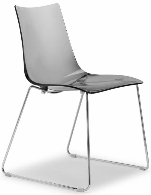 Стул прозрачный Zebra Antishock хром, серый 510х530х800 мм