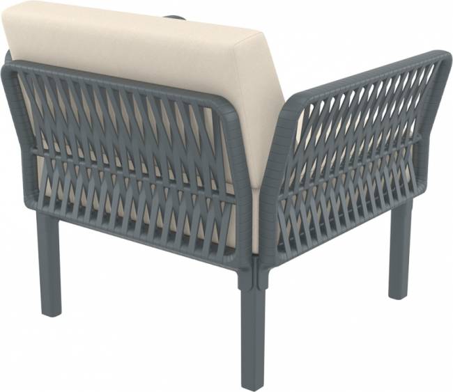 Комплект пластиковой мебели Portofino Lounge темно-серый, бежевый