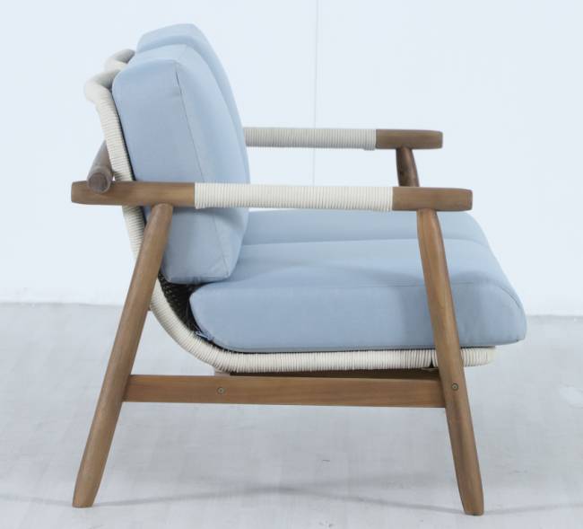 Диван деревянный двухместный Apoyo грецкий орех, голубой 1354х778х758 мм Диван деревянный двухместный Apoyo грецкий орех, голубой 1354х778х758 мм