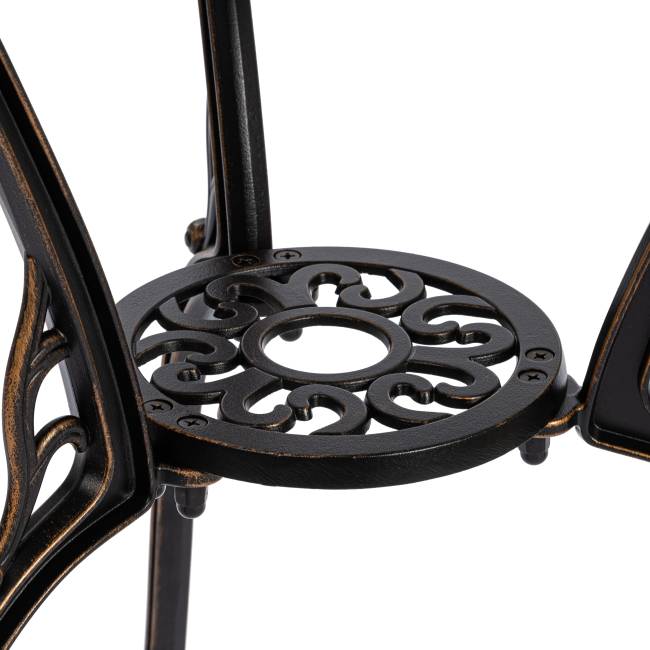 Комплект Secret de Maison Romance/Романс (стол+2 стула) алюминиевый сплав, D60/H67, 53х41х89см, бронзовый бронза/bronze алюминиевый сплав