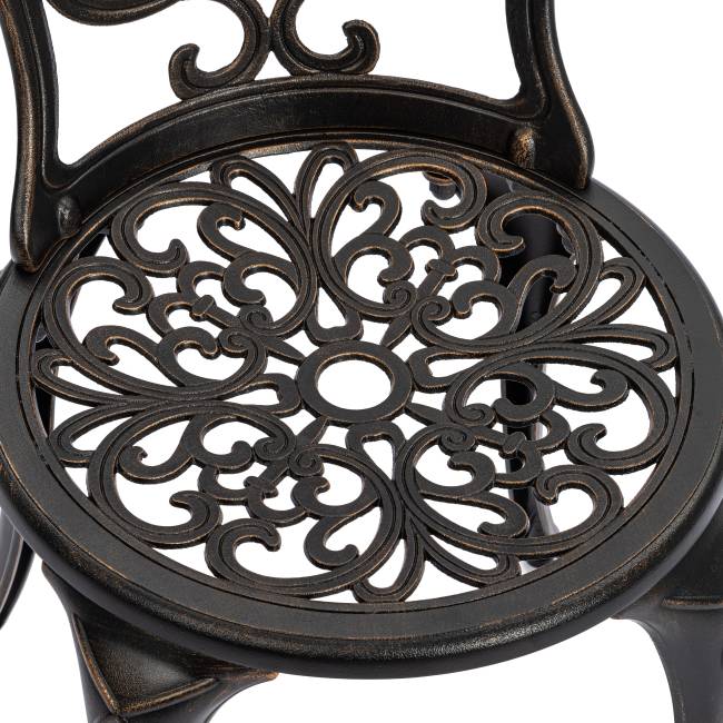 Комплект Secret de Maison Romance/Романс (стол+2 стула) алюминиевый сплав, D60/H67, 53х41х89см, бронзовый бронза/bronze алюминиевый сплав