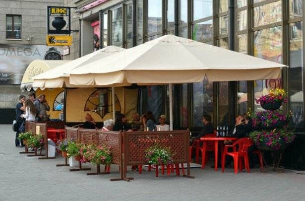 Зонт с центральной опорой 4 х 4