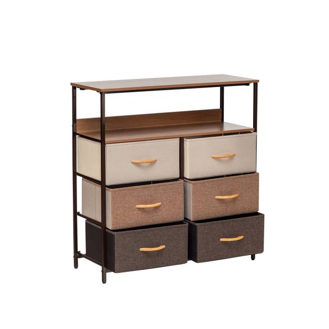 Комод Leset Локи 6 ящ. с полкой Коричневый Бежевый, светло-коричневый, темно-коричневый Комод Leset Локи 6 ящ. с полкой Коричневый Бежевый, светло-коричневый, темно-коричневый