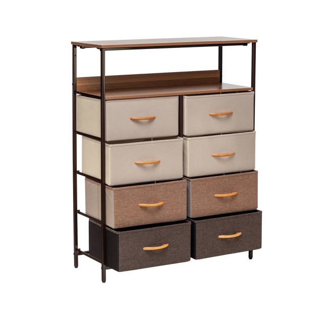 Комод Leset Локи 8 ящ. с полкой Коричневый Бежевый, светло-коричневый, темно-коричневый Комод Leset Локи 8 ящ. с полкой Коричневый Бежевый, светло-коричневый, темно-коричневый