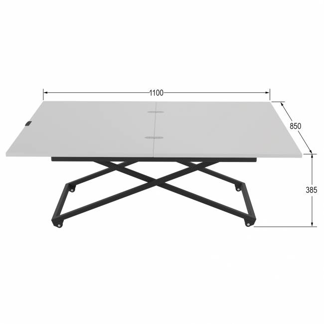 Стол универсальный трансформируемый АНДРЭ Loft ЛДСП белый/чёрный