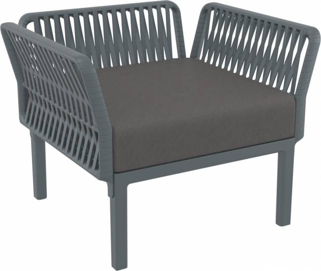 Комплект пластиковой мебели Portofino Lounge темно-серый, темно-серый