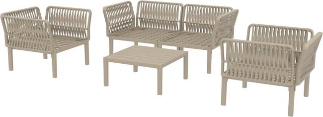 Комплект пластиковой мебели Portofino Lounge бежевый, бежевый