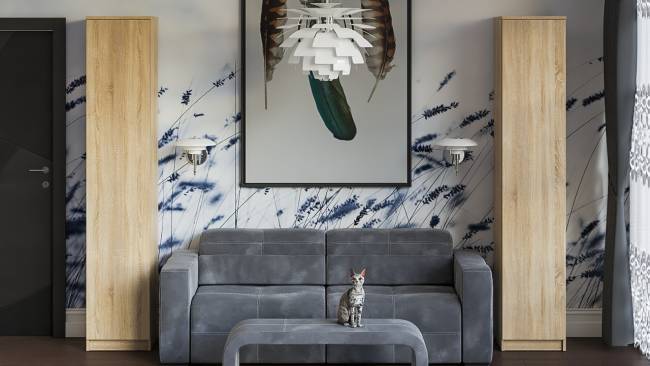 Пенал с дверкой Мори МШ400.1 цвет дуб сонома Пенал с дверкой Мори МШ400.1 цвет дуб сонома