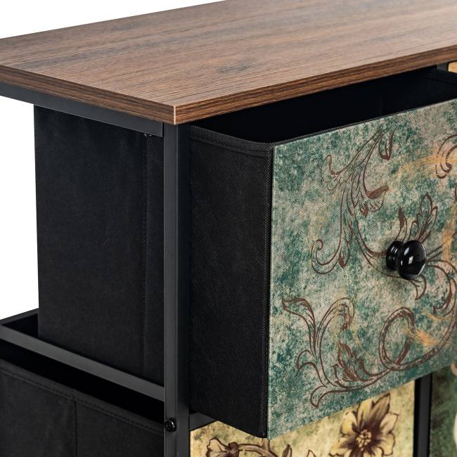 Комод Leset Лунет 12 ящ. Чёрный Мульти зеленый