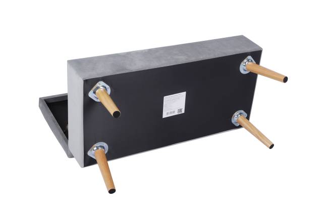 Банкетка Сторми с ящиком, велюр серый