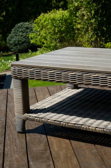 Кофейный столик из искусственного ротанга "Венеция", серый Кофейный столик из искусственного ротанга "Венеция", серый