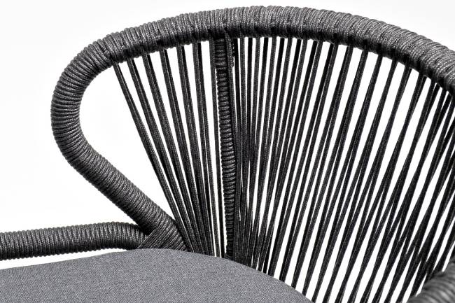 "Венето" обеденная группа на 6 персон со стульями "Милан", каркас темно-серый, роуп темно-серый "Венето" обеденная группа на 6 персон со стульями "Милан", каркас темно-серый, роуп темно-серый