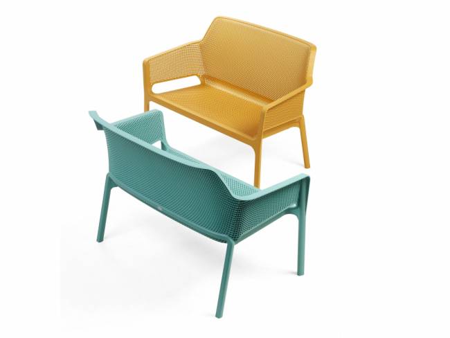 Диван пластиковый Net Bench ментоловый 1160х700х860 мм Диван пластиковый Net Bench ментоловый 1160х700х860 мм