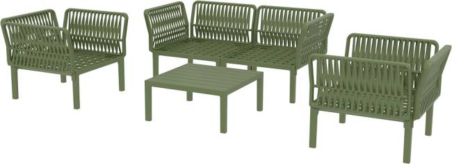 Комплект пластиковой мебели Portofino Lounge оливковый, бежевый Комплект пластиковой мебели Portofino Lounge оливковый, бежевый