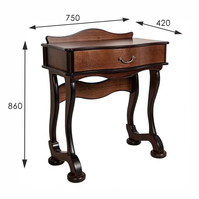 Стол туалетный Джульетта орех Л Стол туалетный Джульетта орех Л