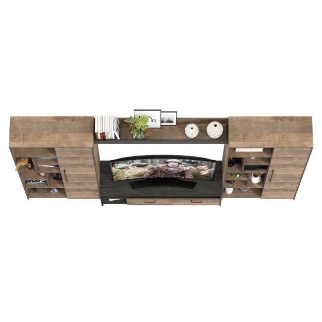 Большая стенка в гостиную в лофт стиле Трувор № 75 цвет дуб гранж песочный/интра Большая стенка в гостиную в лофт стиле Трувор № 75 цвет дуб гранж песочный/интра