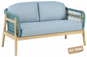 Диван деревянный двухместный Cambria натуральный, мальмо 1391х715х722 мм Диван деревянный двухместный Cambria натуральный, мальмо 1391х715х722 мм