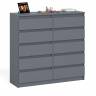 Комод высокий на десять выдвижных ящиков Мори МК1200.10 цвет графит Комод высокий на десять выдвижных ящиков Мори МК1200.10 цвет графит