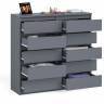 Комод высокий на десять выдвижных ящиков Мори МК1200.10 цвет графит Комод высокий на десять выдвижных ящиков Мори МК1200.10 цвет графит