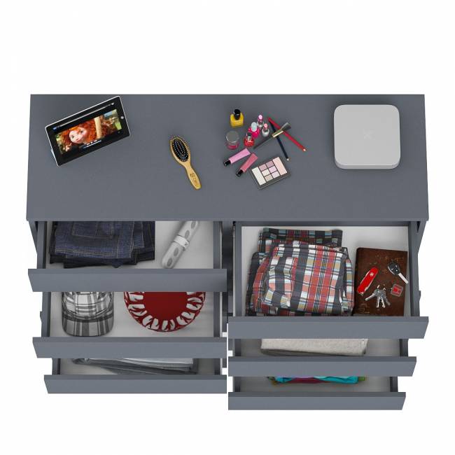 Комод высокий на десять выдвижных ящиков Мори МК1200.10 цвет графит Комод высокий на десять выдвижных ящиков Мори МК1200.10 цвет графит