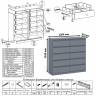 Комод высокий на десять выдвижных ящиков Мори МК1200.10 цвет графит Комод высокий на десять выдвижных ящиков Мори МК1200.10 цвет графит