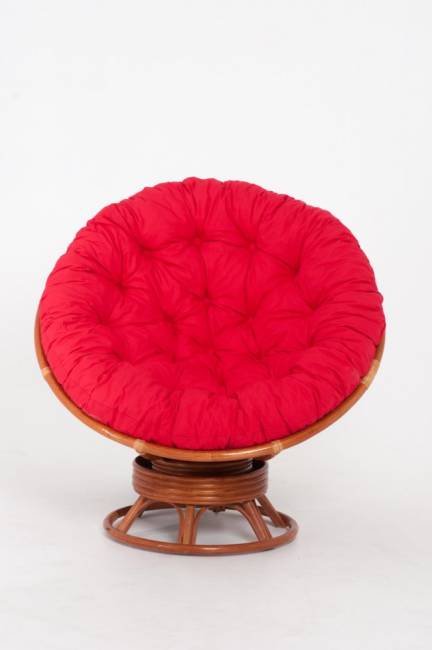 Кресло-качалка "PAPASAN" коньяк с механизмом красная подушка Кресло-качалка "PAPASAN" коньяк с механизмом красная подушка
