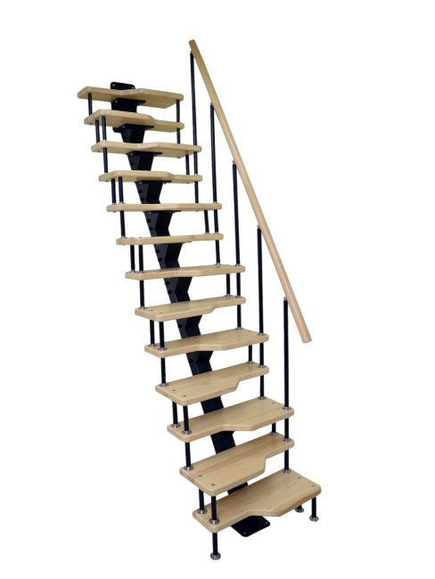 Лестница малогабаритная на монокосоуре «Гусиный шаг» 2600-2800 мм цвет серый