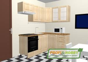 Кухня 2 х 1.4 х 2.14 м, массив сосны, без покраски Кухня 2 х 1.4 х 2.14 м, массив сосны, без покраски