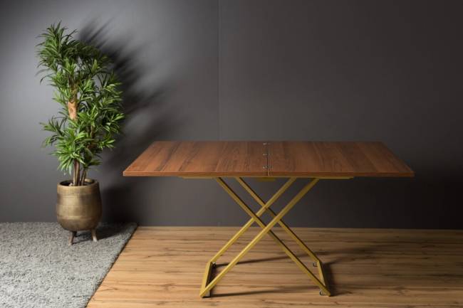 Стол трансформер Левмар Compact D44/S90 (миланский орех/золото)
