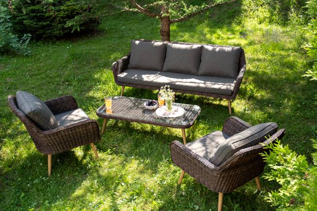 "Прованс" лаунж-зона плетеная из искусственного ротанга, цвет коричневый "Прованс" лаунж-зона плетеная из искусственного ротанга, цвет коричневый