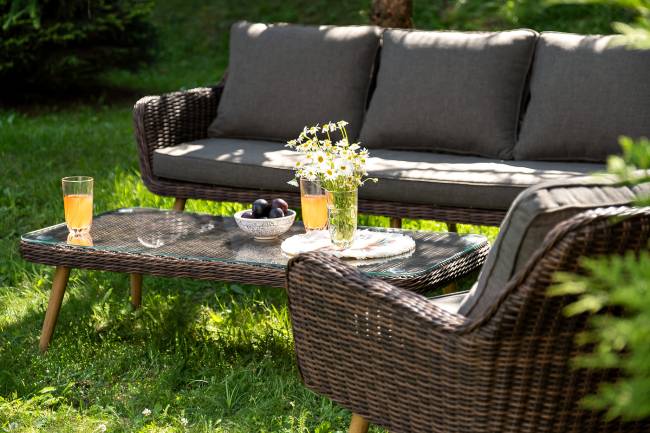 "Прованс" лаунж-зона плетеная из искусственного ротанга, цвет коричневый "Прованс" лаунж-зона плетеная из искусственного ротанга, цвет коричневый