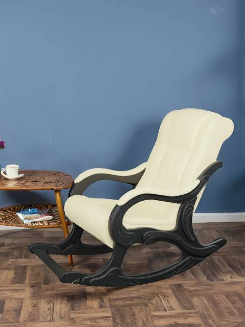 Кресло-качалка Модель 77 экокожа Дунди 112, каркас венге Кресло-качалка Модель 77 экокожа Дунди 112, каркас венге