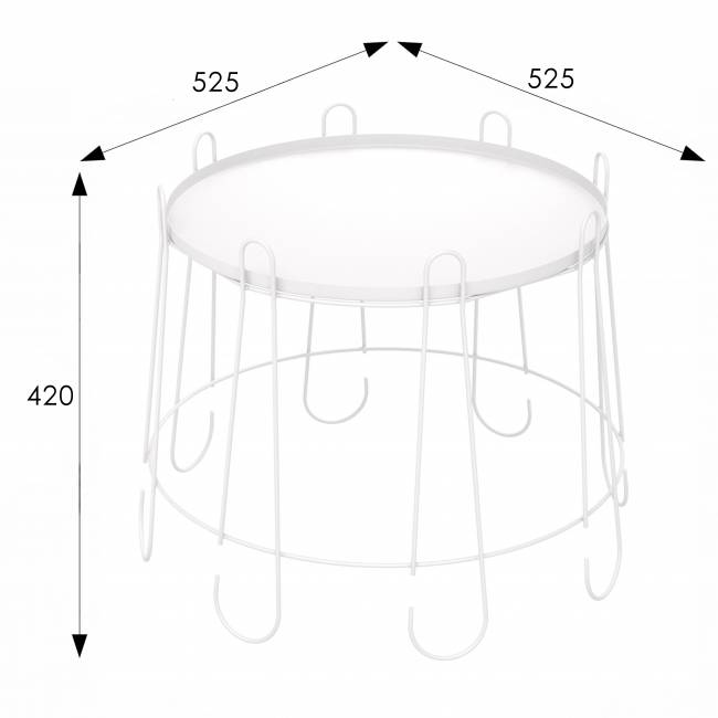 Столик кофейный SHT-CT6-2 белый муар