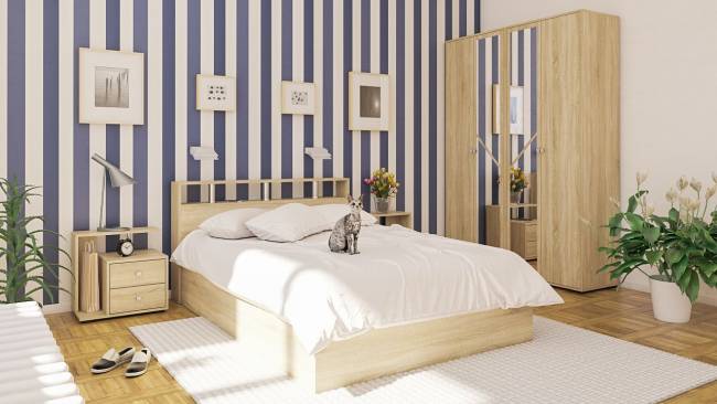 Кровать Камелия 1400 цвет дуб сонома Кровать Камелия 1400 цвет дуб сонома