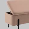 Банкетка Болейн с ящиком велюр бежевый черные ножки
