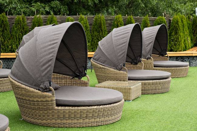 "Стильяно" плетеная кровать круглая, цвет соломенный "Стильяно" плетеная кровать круглая, цвет соломенный