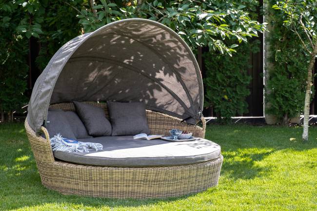 "Стильяно" плетеная кровать круглая, цвет соломенный "Стильяно" плетеная кровать круглая, цвет соломенный