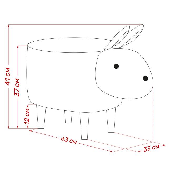 Пуф Leset Зайчик Milos 16 Бук
