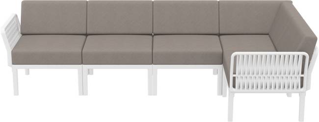 Комплект пластиковой мебели Portofino Lounge Corner белый, светло-коричневый