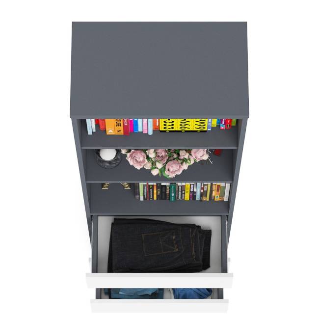 Стеллаж с ящиками Мори МСТ600.3 цвет графит/белый Стеллаж с ящиками Мори МСТ600.3 цвет графит/белый