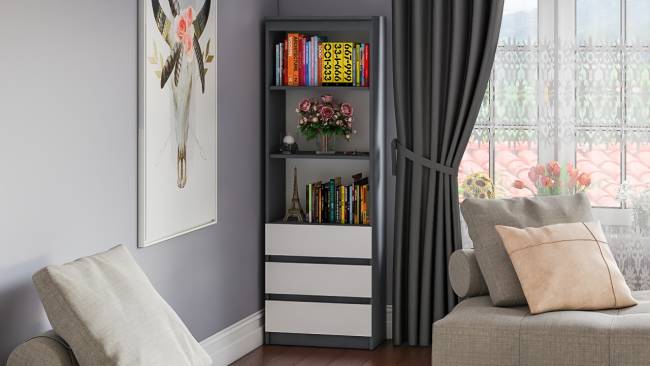 Стеллаж с ящиками Мори МСТ600.3 цвет графит/белый Стеллаж с ящиками Мори МСТ600.3 цвет графит/белый